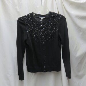 Ladies Button Down Sweater with Sparkling Beads & Sequins
